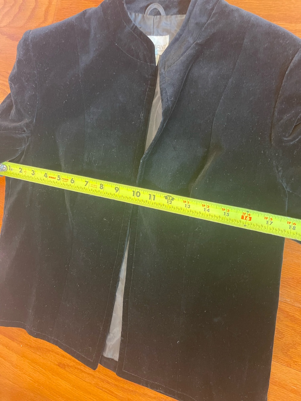 Vintage Black Velvet Evening Jacket Open Front Blazer Quiet Luxury Formal 10 P - Picture 14 of 16